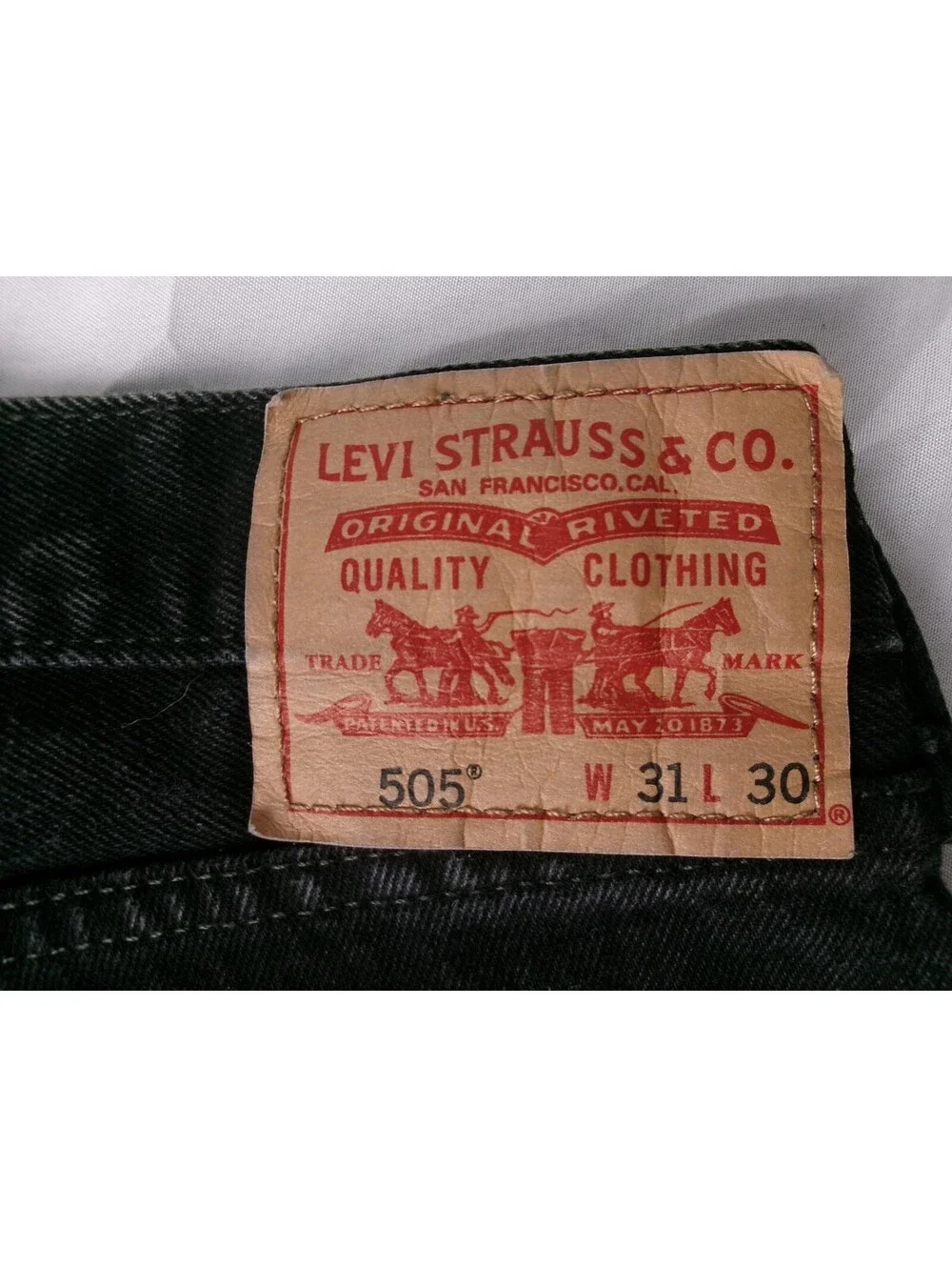 Levi's 505 Straight Fit Jeans Mens 31x30 Black Denim 100% Cotton